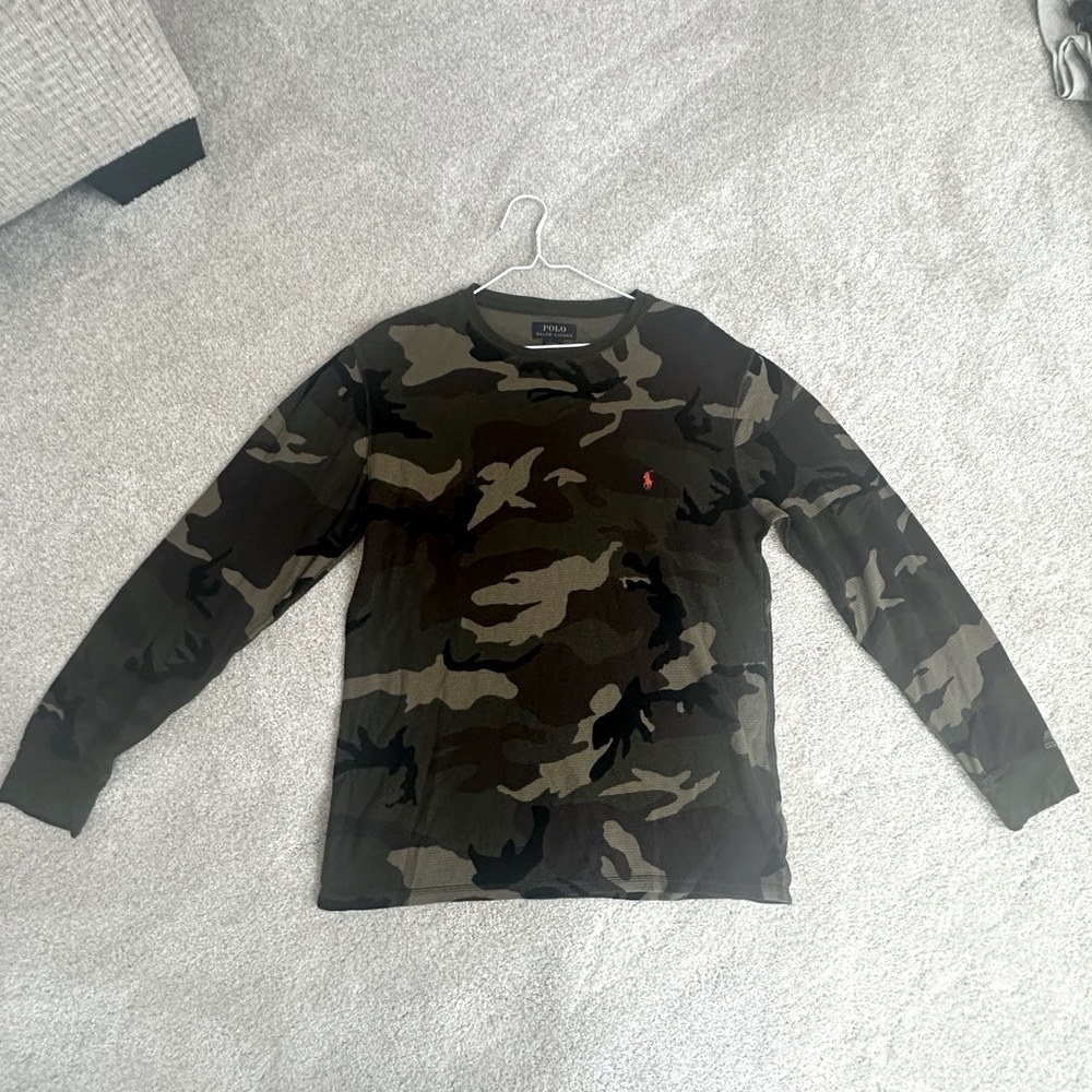 Polo by Ralph Lauren Camo Waffle Knit Long-sleeve